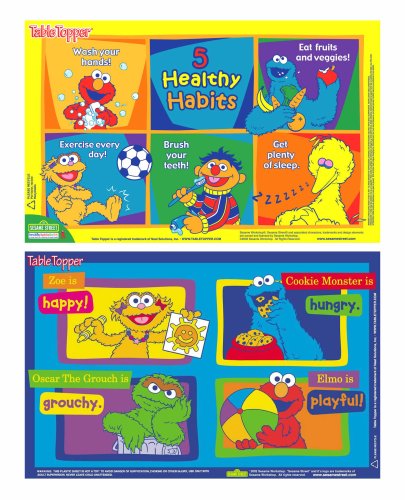 Sesame Street Biodegradable Table Topper Disposable Stick-on Placemat 18-Count