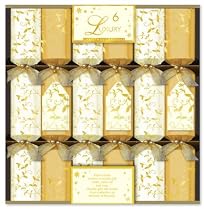 Luxury Christmas Crackers 14inch 6/Pack - Gold/Cream (KXCG)