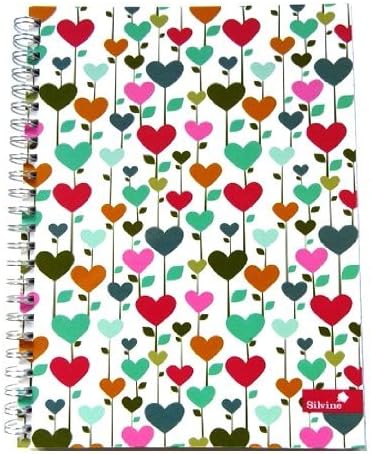 A5+ Wirebound Notebook - 80 Sheets = 160 pages - "Growing Hearts" - Ruled - Size 210mm x 158mm
