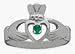 Ladies 10 Karat White Gold Peridot Claddagh Ring
