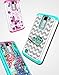LG K8 Case, LG Escape 3 Case, LG Phoenix 2 Case, Style4U Flower Studded Rhinestone Crystal Bling Hybrid Armor Case Cover for LG K8 / LG Escape 3 / LG Phoenix 2 with 1 Style4U Stylus [Teal/Hot Pink]