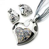 Murano Glass Millefiori Black Color Heart Pattern Pendant