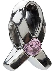 Authentic Chamilia Charm "Breast Cancer" - Light Pink CZ JA-1A