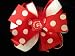 Sports Team Hair Bow - Bulldog - Red/white