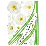 Reusable Decoration Wall Sticker Decal - Poppy Flowers and Love