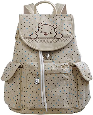 Yatupei Canvas Ultralight College Book Bags School Girls Backpacks for Teens Beige