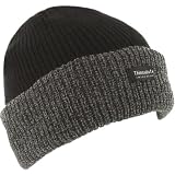 Grey & Black Thinsulate Unisex Chunky Beanie Hat One Size