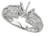14K White Gold Diamond Engagement Ring Semimount