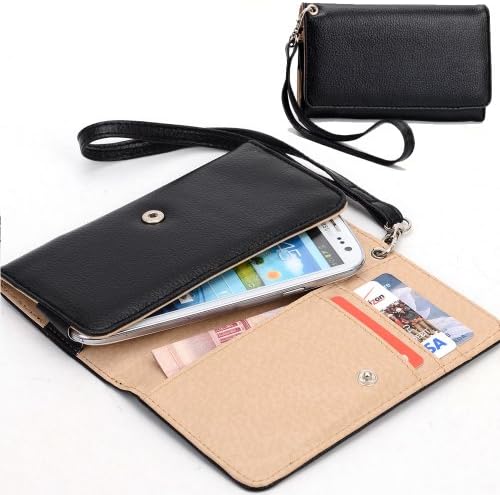 EXXIST® Classic Design Faux Leather Wallet / Clutch for Samsung GT-i8552 Galaxy Win Duos / Galaxy Grand Quattro (Color: Black) -ESMXWLK1