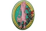 Produkt-Bild: Emblem Frau 5,3 cm * 6,9 cm B&Uuml;GELBILD AUFN&Auml;HER APPLIKATION M&auml;dchen Handtasche Reh Hirsch einkaufen Frau Shopping rosa gr&uuml;n turkis t&uuml;rkis Logo englischer englisches Schulorden Sport Orden bunt Patch