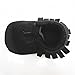 Sayoyo Baby Black Tassels Soft Sole Leather Infant Toddler Prewalker Shoes