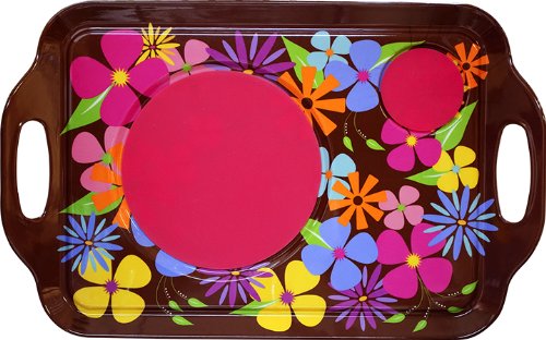 Lappers 40101813 Flower Pattern Tray, 19.5 by 12.5 by 2-Inch On Sale