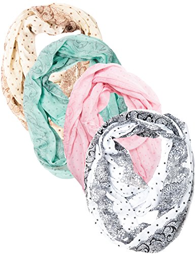 Caramel Cantina Polka Dot Floral Vintage Infinity Scarf