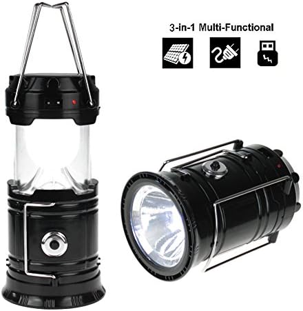 Camping Lantern - Solar Rechargeable LED Camp Light Flashlights - for Camping,Fishing, Hiking,Backpacking