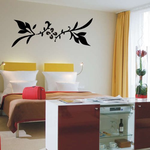 Imagen 2 de Etiqueta de la pared f61 hermosas flores 40x14 cm