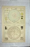 BACON MAP 1894 SOLAR SYSTEM MOON STARS ASTRONOMY