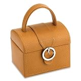 Honey colored leather mini jewelry case by Wolf Designs