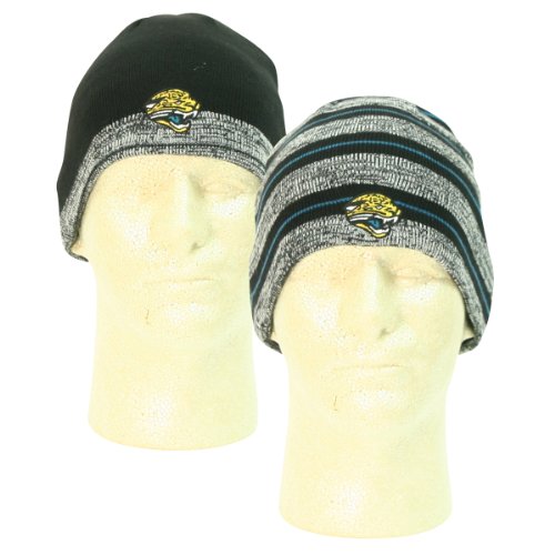 Jacksonville Jaguars Reversible Marled Striped Winter Knit Hat - Gray / Black