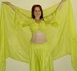 Lemon/Lime Rectangular Silk Veil with Rounded Corners