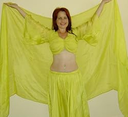 Lemon/Lime Rectangular Silk Veil with Rounded Corners