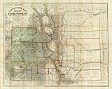 1880 HISTORIC WALL MAP COLORADO W/ INDIAN TERRITORY