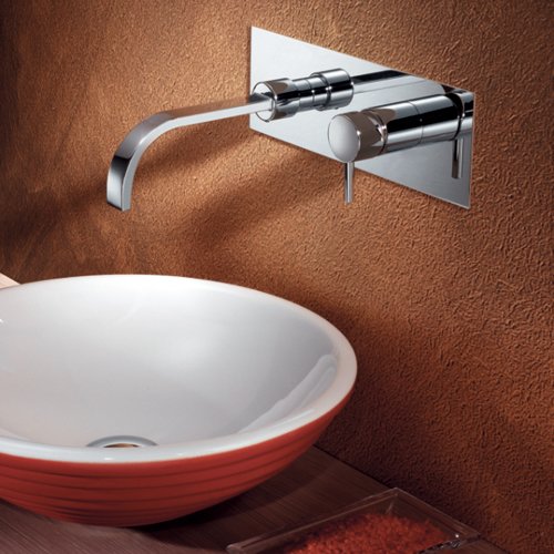 Single Handle 6 Inch Mini-Widespread Wall Mount Bathroom Vessel Sink Faucet, Chrome