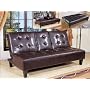 Tufted Bi-cast Leather Adjustable Sofa Bed