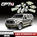 OPT7 12pc Interior LED Replacement Light Bulbs Package Set for 00-05 Ford Excursion | White