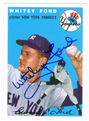 Whitey Ford Autographed/Hand Signed baseball card (New York Yankees) 1954 Topps Archives #37 (67)