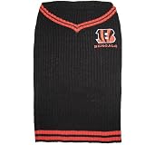 Pets First NFL Cincinnati Bengals V-Neck Dog Sweater, Medium