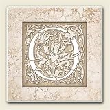 AbsorbaStone Coaster set~ Monogram Initial O ~ 4 Tile Drink Coasters ~ code 584C