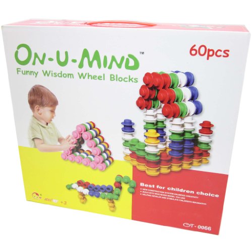 GSI Quality Educational Intelli-Build Series Construction Round Wheel Blocks Game, 60 Pieces - For Young Children