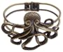 Antique Golden Brass Octopus Hinge Cuff Bracelet