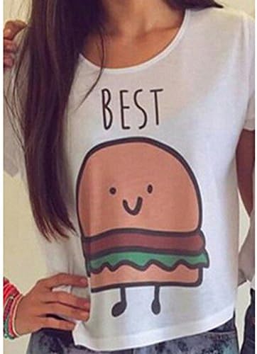 Acaciafashion Girls Summer T-Shirts Round Neck Short Sleeve Crop Tops - 2 M