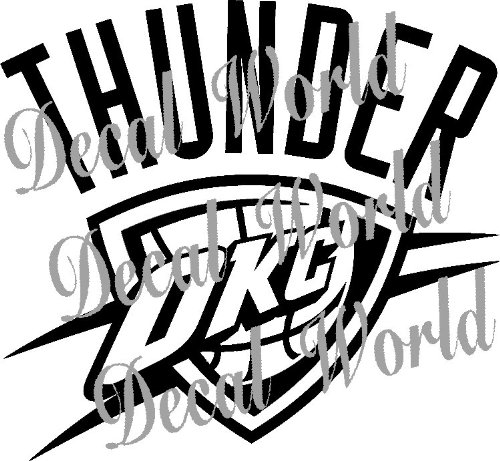 OKLAHOMA CITY THUNDER LOGO NBA WHITE DECAL VINYL STICKER