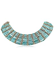 Lucky Brand Turquoise Colored Beaded Tribal Necklace, 15.50"
