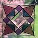 6.75 x 6.75 Stained ART Glass DOGS TOOTH VIOLET Quilt Pattern WINDOW Collectible Panel