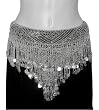 Silver Glass Beaded Belt with Coins