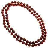 Beautiful Genuine Red Jasper Necklace - Knotted - 8mm Beads - 32 Inch Length