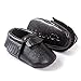 Baby Boy Girl Pre-Walker Leather Tassel Fringe Moccasin Slip-on Shoes (13-18 Months, Black)