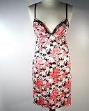 DOLCE & GABBANA "Primula" Damen Negligee Floral mit Spitze Satin (Rosa/Schwarz)