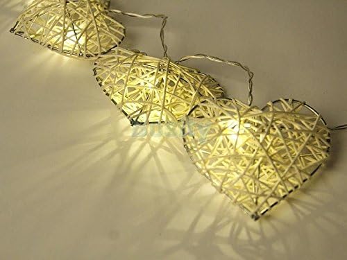 10LED Assorted Shaped LEDs Battery Operated String Lamp Fairy Lights Wedding Decors "Filigree Heart" Set13