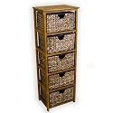 3 Drawer Wicker Basket Compact Storage Shelf