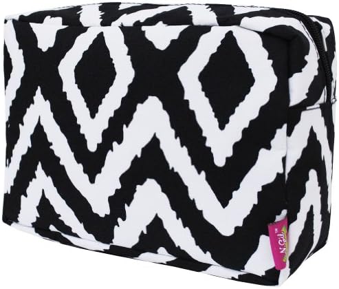 Black & White Geometric Diamond Tribal/aztec Print Cosmetic Travel Pouch