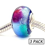 Coastal Collection Silver Glass Beads (3 Pack) - Illuminate (Pandora and Chamilia Compatible)
