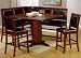 6pc Counter Height Dining Table & Stools Set Dark Brown Finish
