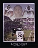 Little Rayzor - Ray Lewis by Harrison Woods. PLAQUE MOUNTED. 6.81 inches width by 8.16 inches height. Highest Quality Art Poster Print