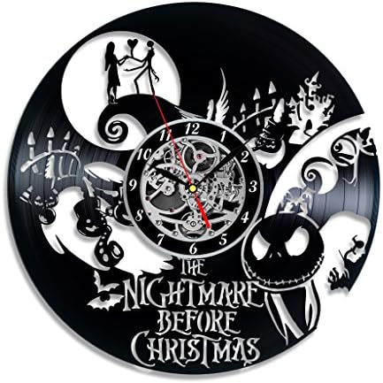 The Nightmare before Christmas Jack and Sally Vinyl Record Wall Clock. Decor for your kids room. Gift for baby. Leave a feedback for us