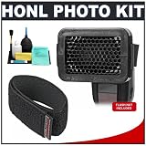 Honl Photo Professional 1/4" Honeycomb Speed Grid Diffuser + Speed Strap + Accessory Kit for Canon 220EX 430EX 580EX II, Nikon SB-400 SB-600 SB-800 SB-900, Olympus FL-20 FL-36 FL-50, Pentax AF-360FGZ AF-540FGZ Flashes