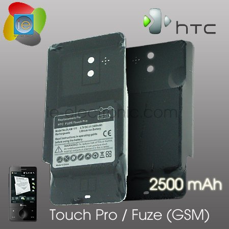 HTC Touch Fuze/Touch Pro GSM Advance Extension Battery 2500mah with Black Cover